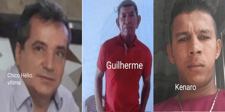 Chico Élio à esquerda e assassinos à direita