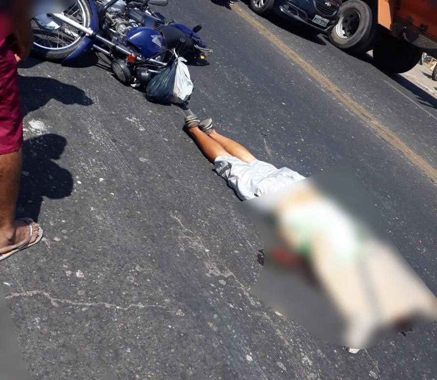 Idoso morre esmagado por caminhão na Avenida Centenário