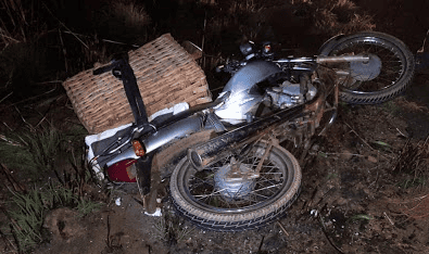 Motocicleta envolvida no acidente