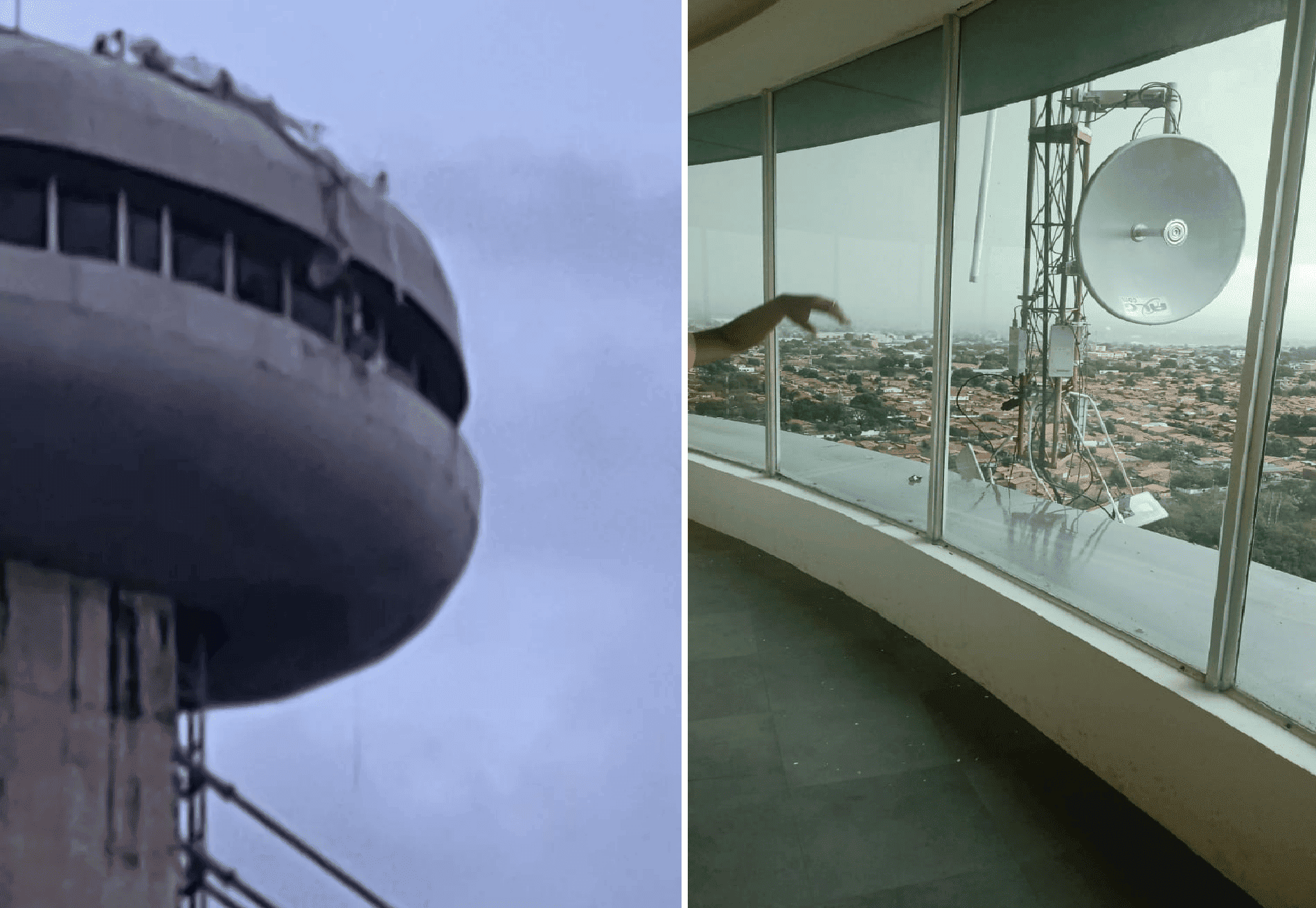 Antena ameaçou cair do Mirante da Ponte Estaiada