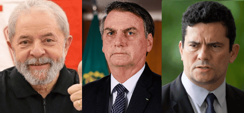 Pré-candidatos à Presidência: Lula, Bolsonaro e Sérgio Moro