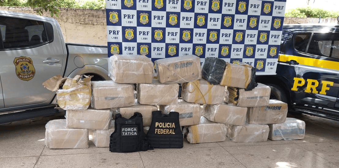 PF e PRF apreendem carregamento de maconha avaliado e mais de R$ 1,4 Milhão