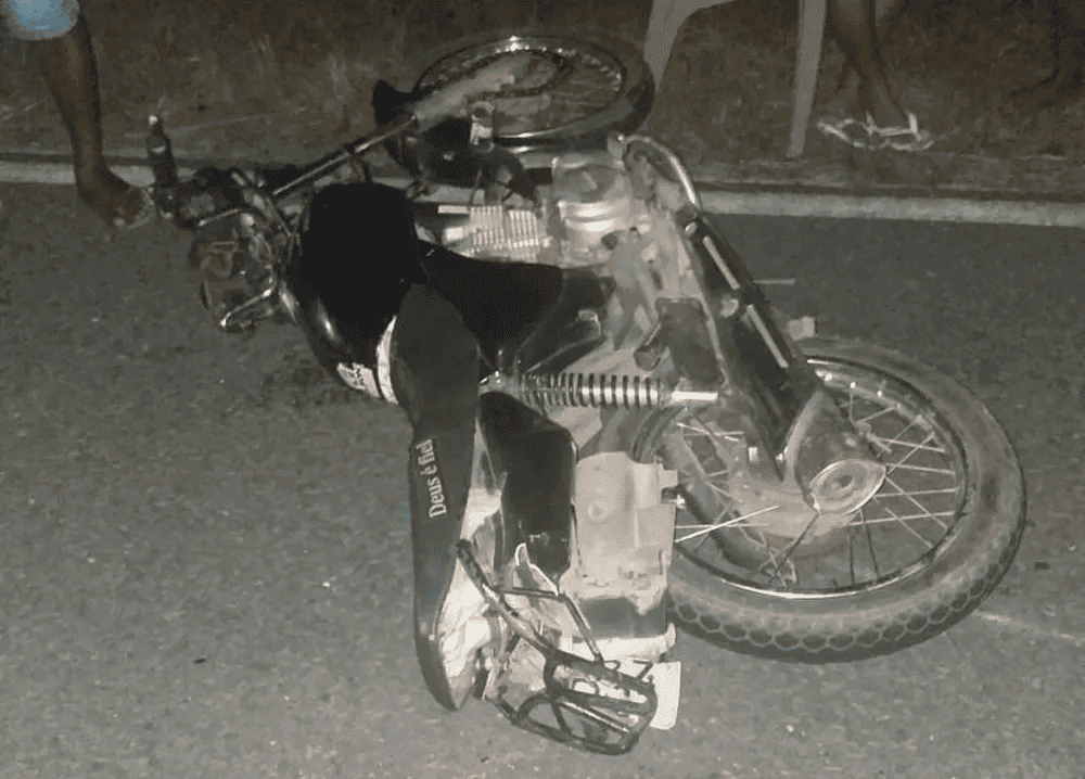 Moto envolvida no acidente