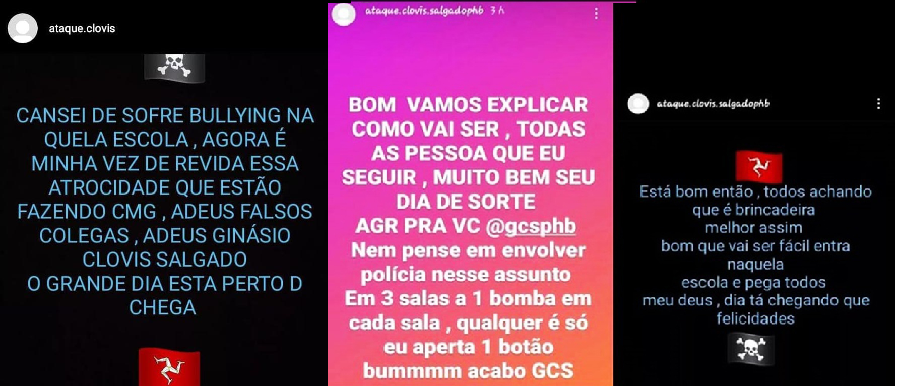 Ameaças foram realizadas por meio das redes sociais