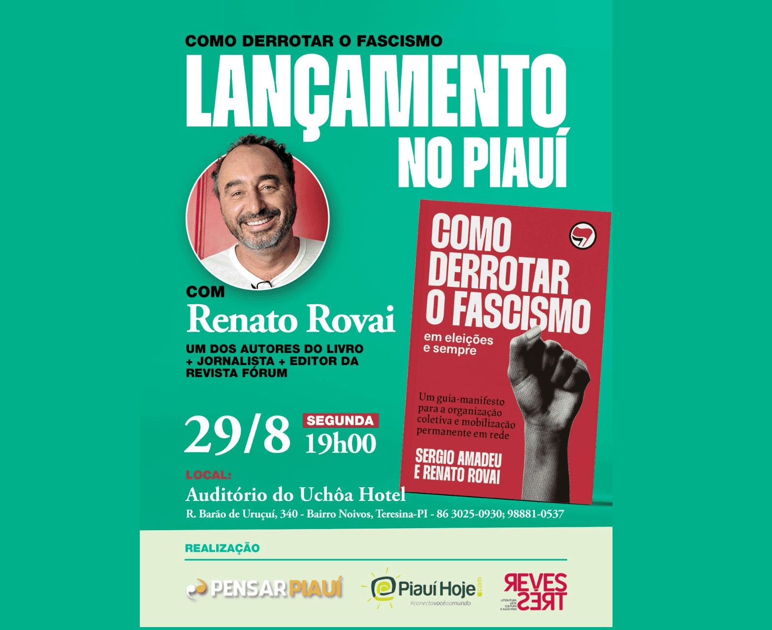 Renato Rovai lança livro em Teresina