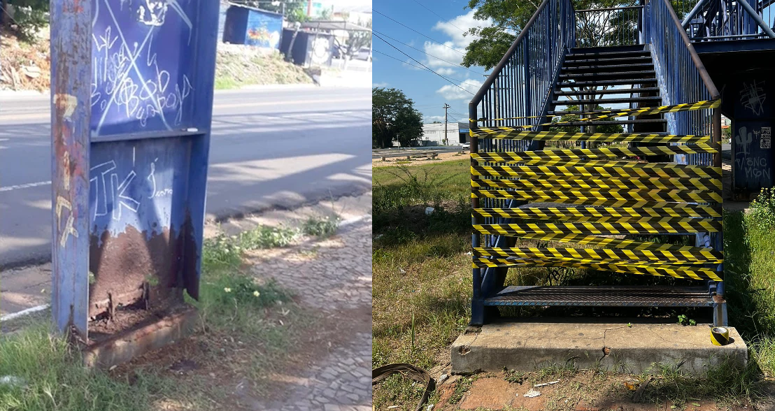 Passarela em frente rodoviária de Teresina é interditada