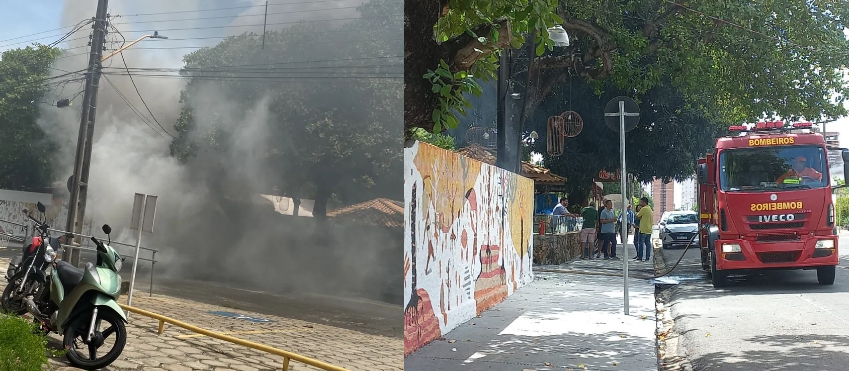 Principio de incêndio em restaurante