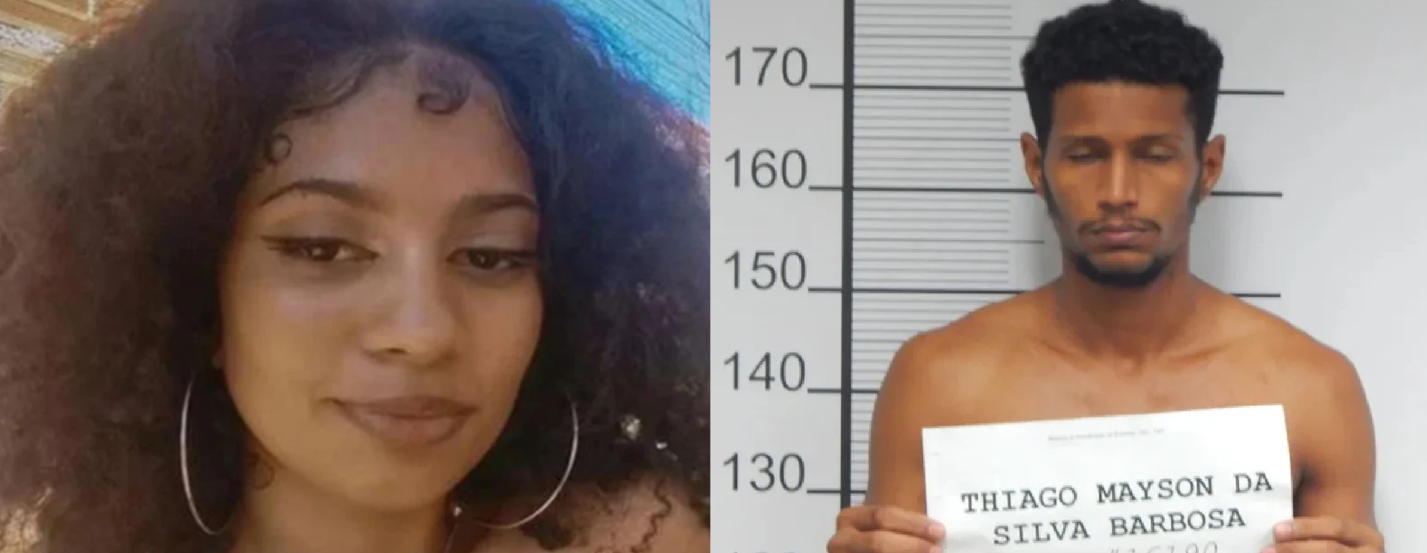 Janaina Bezerra e o suspeito Thiago Mayson