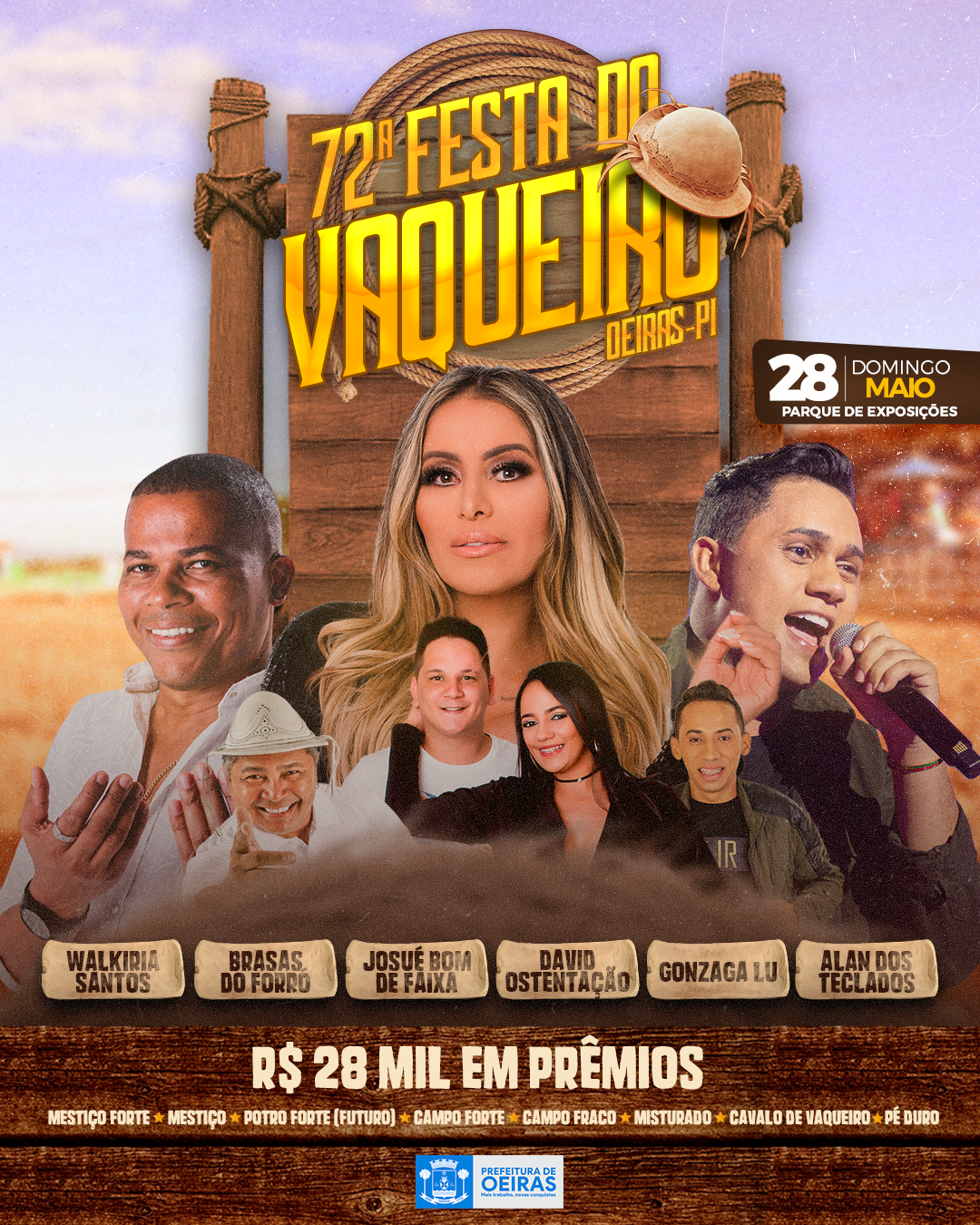 Atrações musicais da Festa do Vaqueiro