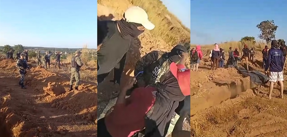 Homens armados e encapuzados compareceram ao local e discutiram com os ocupantes do terreno