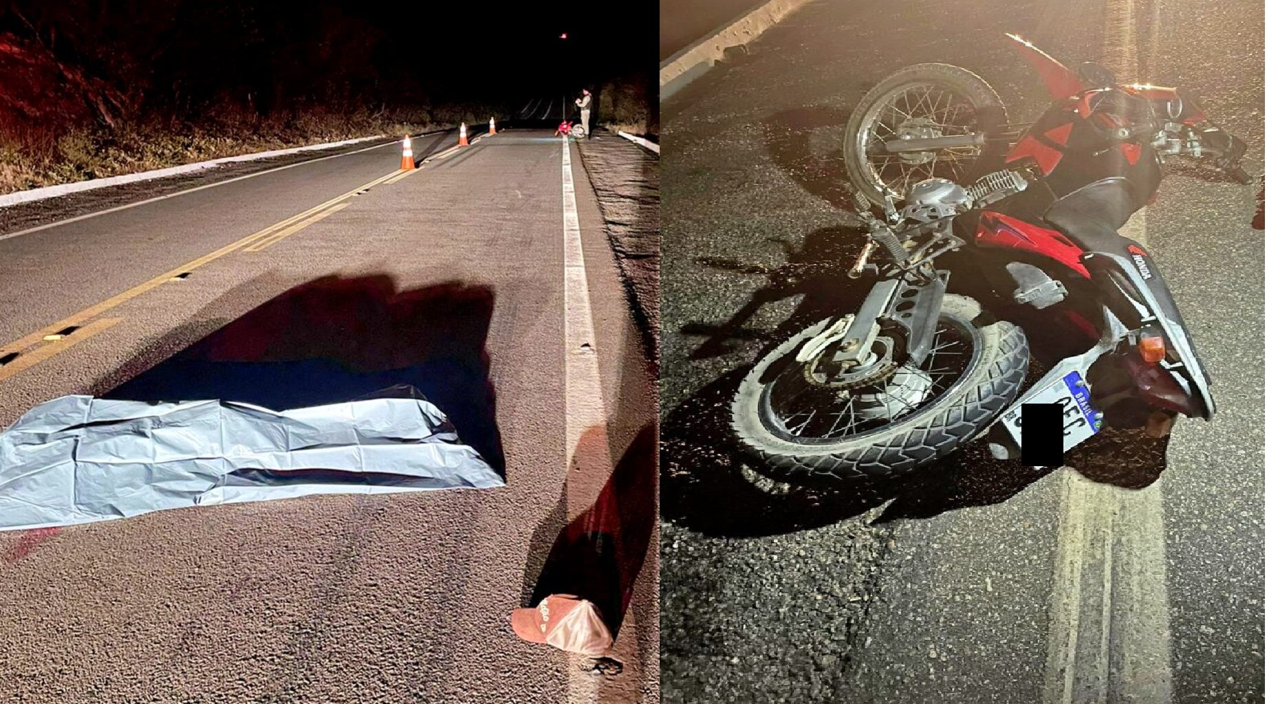 Um dos motociclistas morreu na hora e o outro foi socorrido em estado grave
