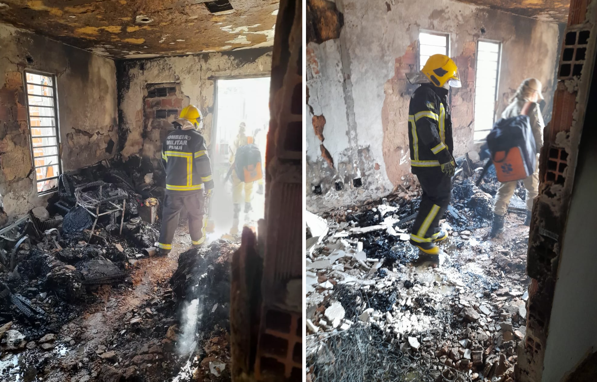 Casa pega fogo e moradora é resgatada desacordada