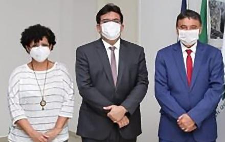Secretários Rejane Tavares, Rafael Fonteles e Governador Wellington Dias