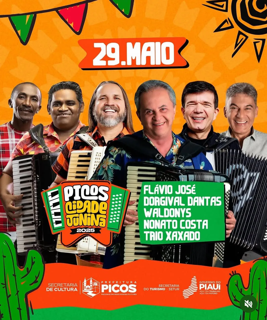 Cantores que se apresentam na abertura do Picos Cidade Junina