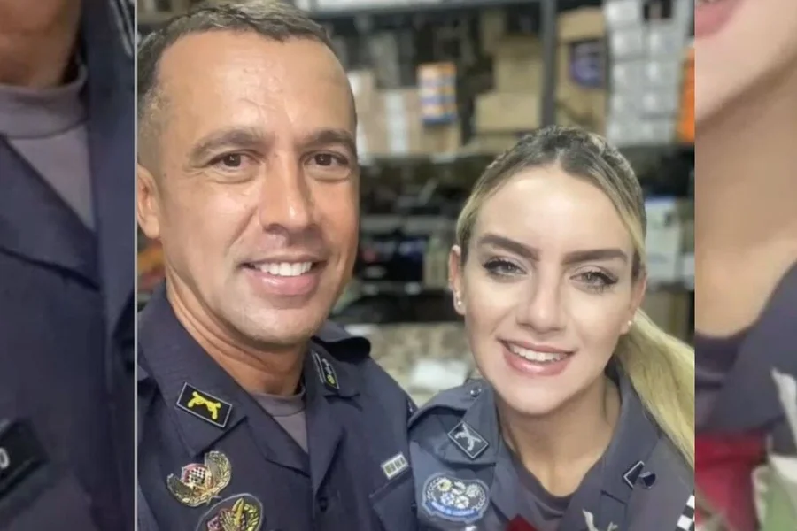 Tenente-coronel Geraldo Leite Rosa Neto e a esposa, soldado Gisele Alves, morta com um tiro na cabeça