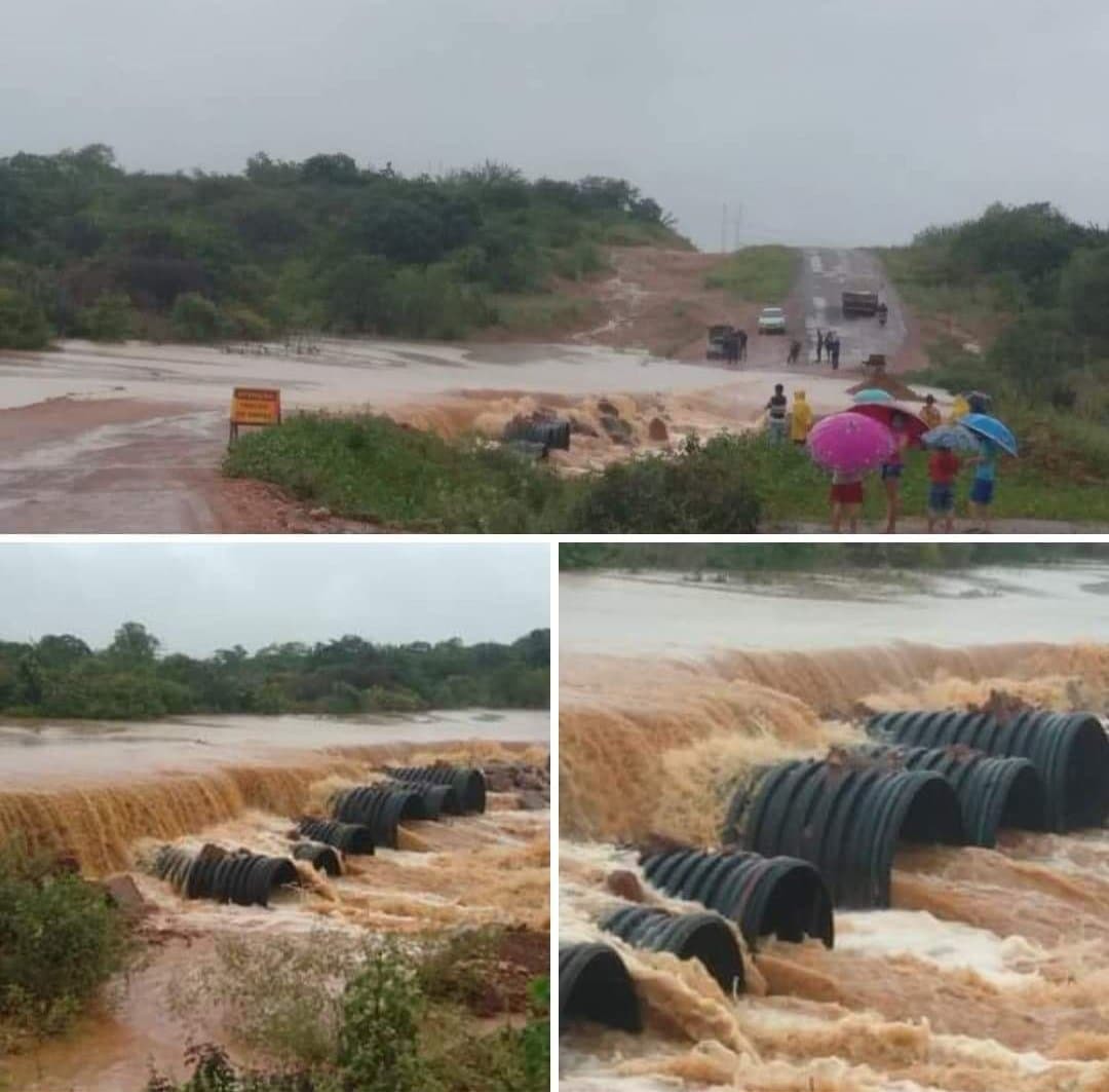 Rodovia rompe e deixa ponto da PI 459 intrafegável em Queimada Nova