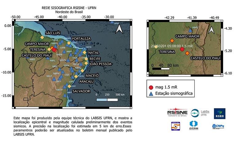 Castelo do Piauí registra tremor de terra no domingo; Defesa Civil descarta danos