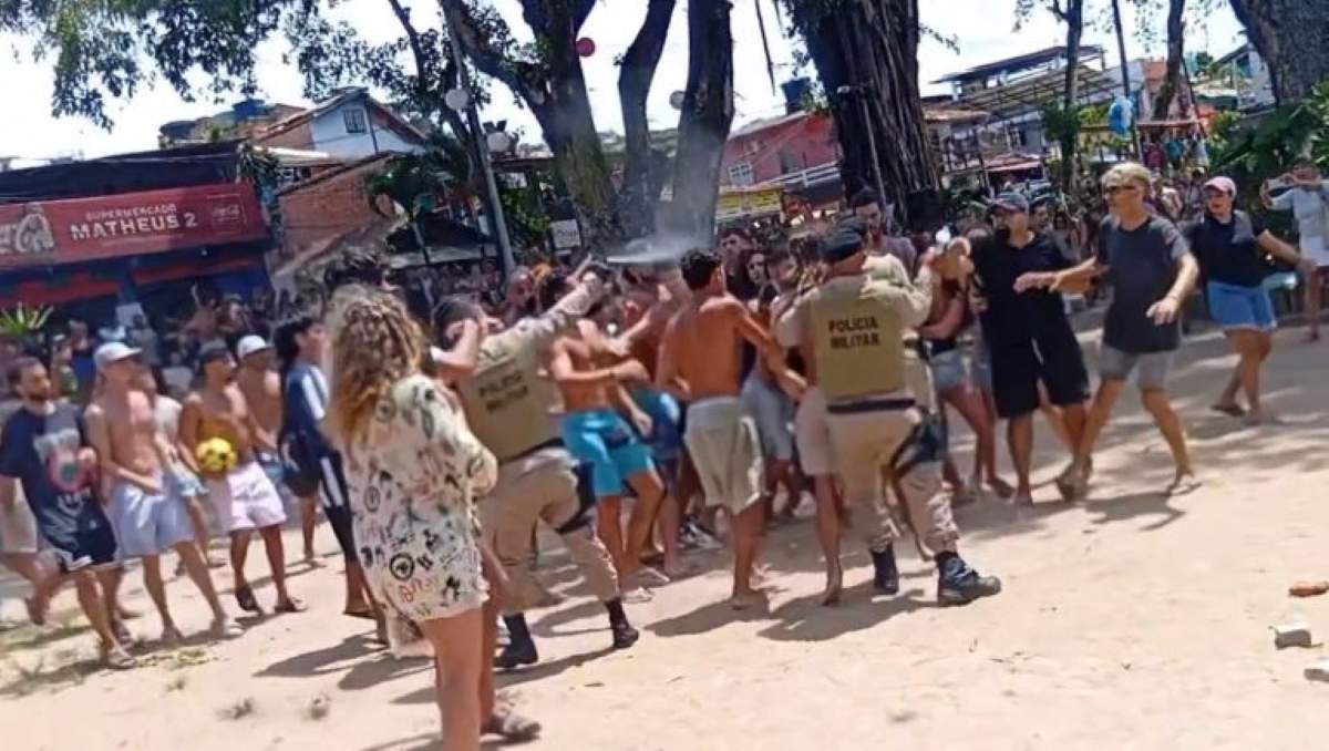 Turistas israelenses agredindo brasileiros na Bahia