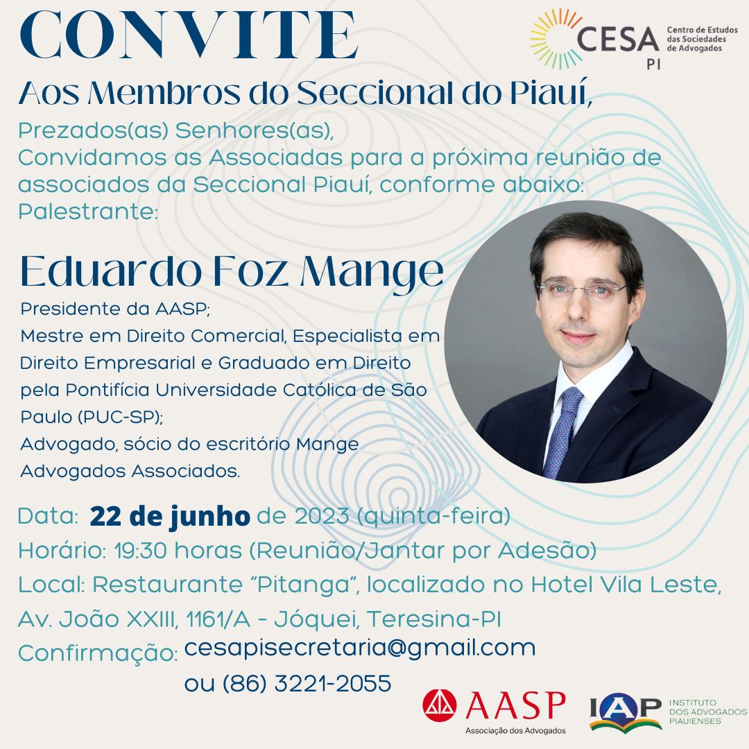 Eduardo Foz Mange faz palestra em Teresina