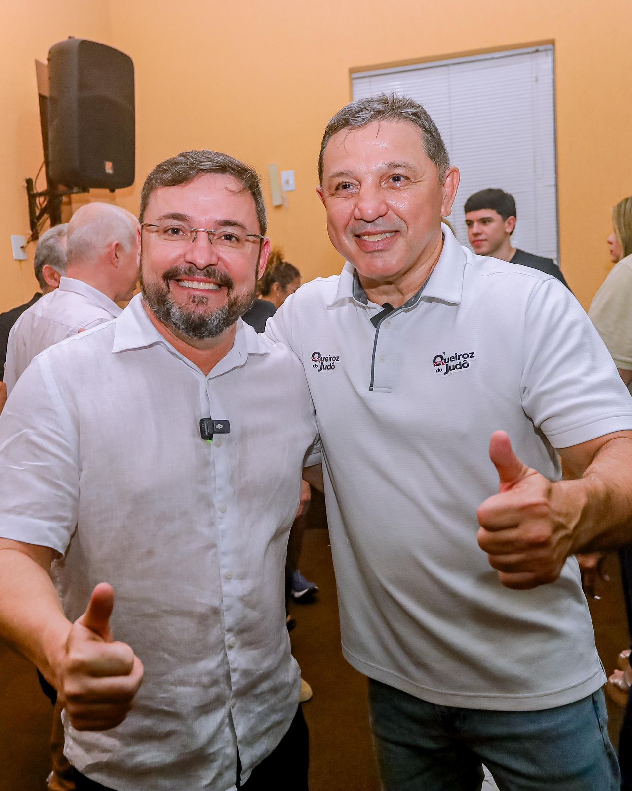 Fábio Novo e o pré-candidato a vereador Queiroz do Judô