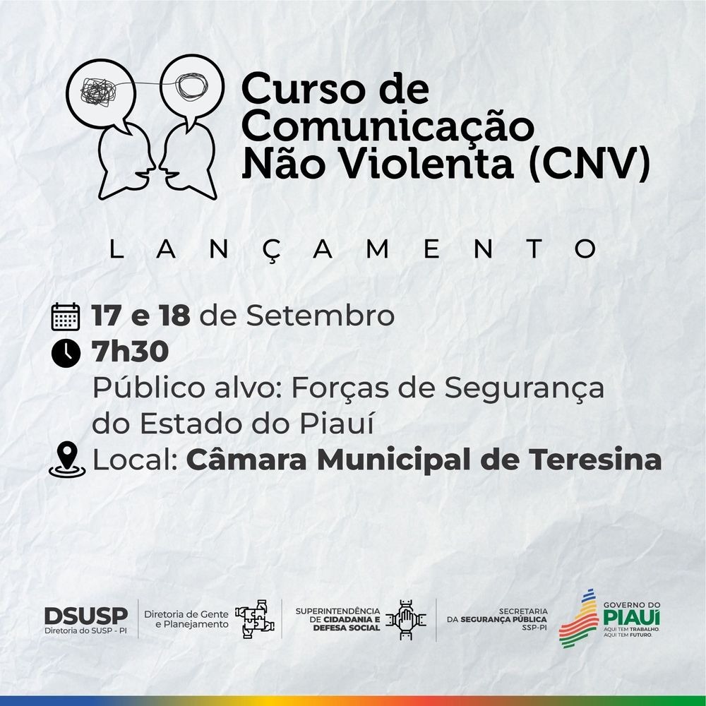 SSP abre inscrições para Curso de Comunicação não Violenta para membros das forças de segurança