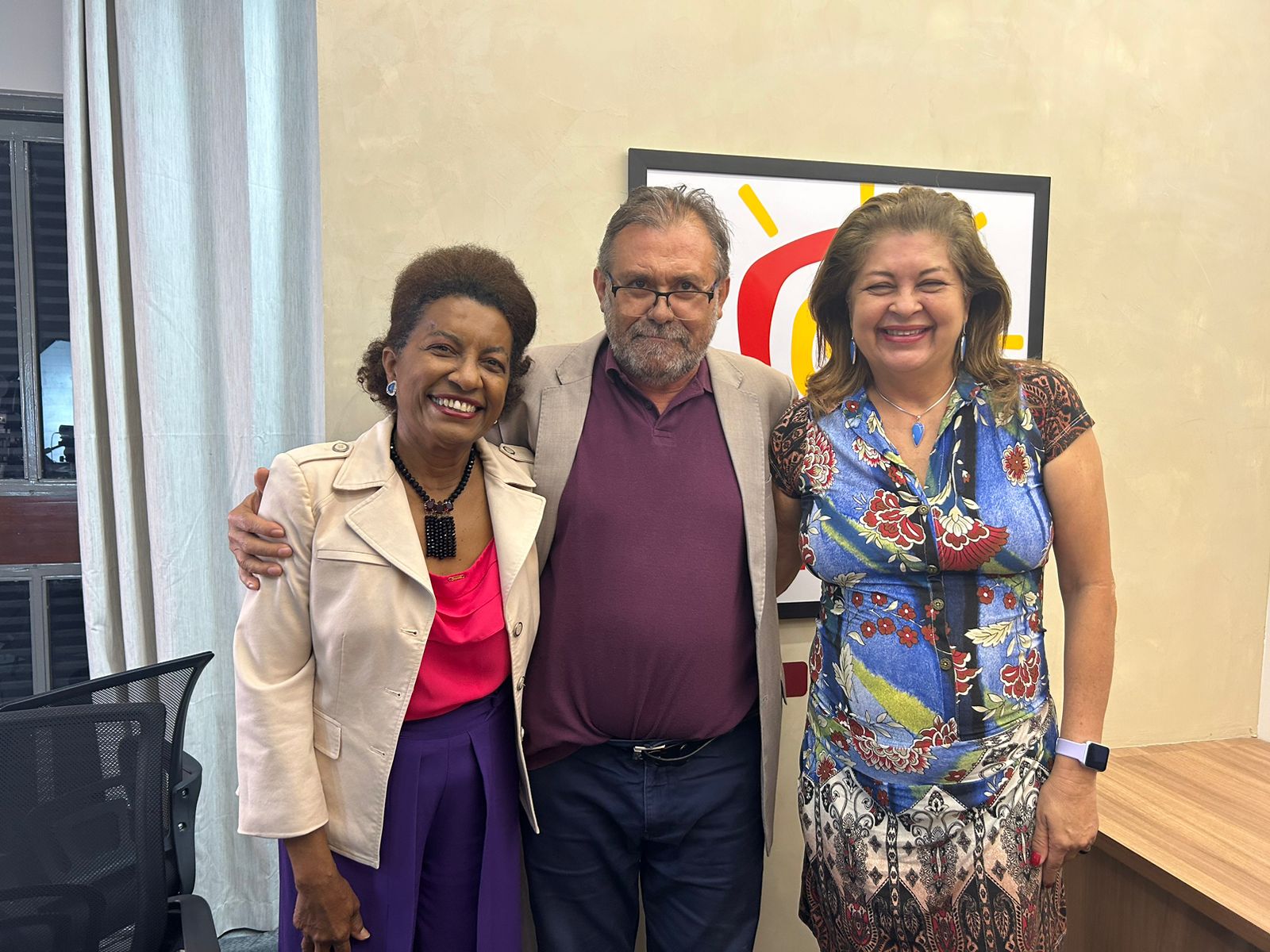 A ativista Rosário Bezerra, o jornalista Luiz Brandão e a secretária Zenaide Lustosa