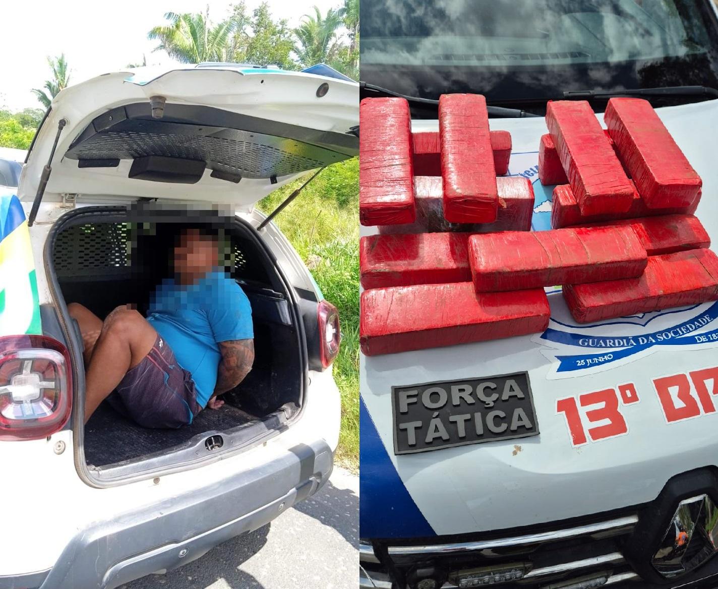 Suspeito ainda tentou fugir da barreira policial