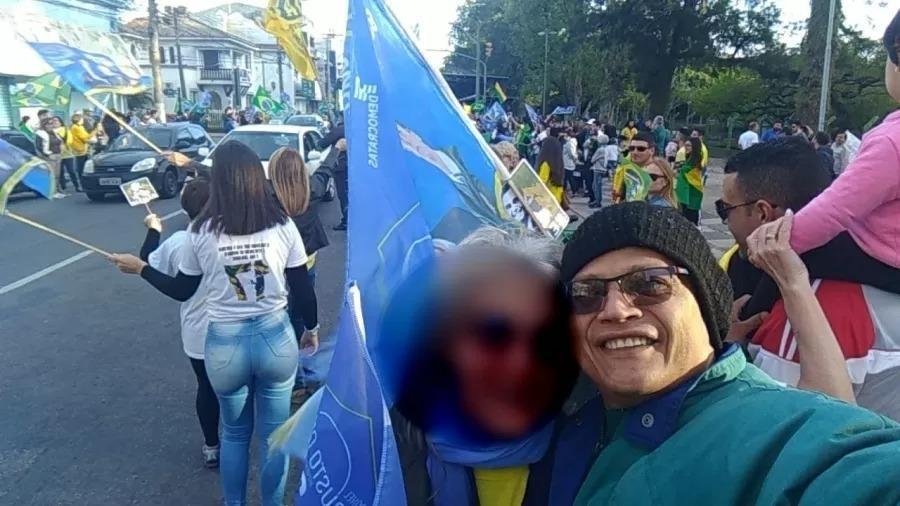 O suboficial da Marinha Marco Antonio Braga Caldas durante participação em ato de campanha de Jair Bolsonaro em 6 de outubro de 2018