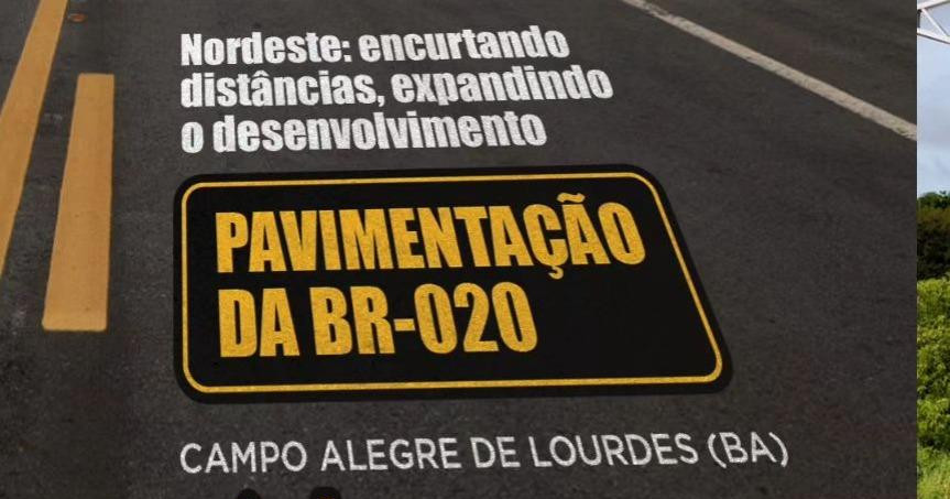 Ministro dos Transportes anuncia asfaltamento na BR-020 que liga BA e PI