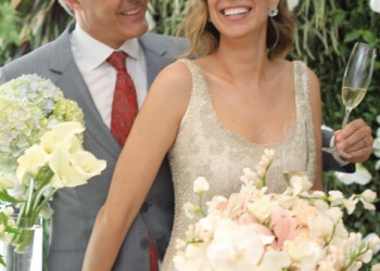 William Bonner e Natasha Dantas se casam em São Paulo