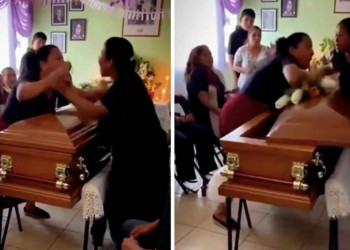 Vídeo: mulheres descobrem que namoravam o mesmo homem e brigam em funeral