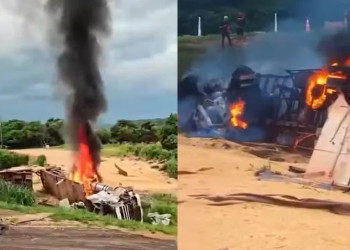 Colisão entre carreta e carro deixa mortos e feridos no Sul do Piauí; vídeos