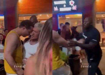 MC Daniel leva cabeçada e agressor apanha dos seguranças do cantor