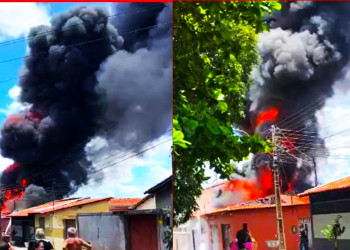 Vídeo: incêndio destrói depósito de sacos de estopa na zona Sul de Teresina