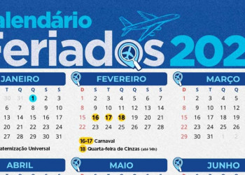 Divulgado calendário de feriados nacionais e pontos facultativos em 2026; confira