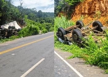 Caminhão capota na PI-141 e deixa um morto e um ferido no Sul do Piauí