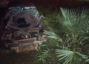 Mulher é arremessada do carro e morre em acidente; veículo bateu em jumento