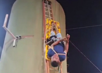 Policiais resgatam jovem do alto da torre de caixa d’água em José de Freitas