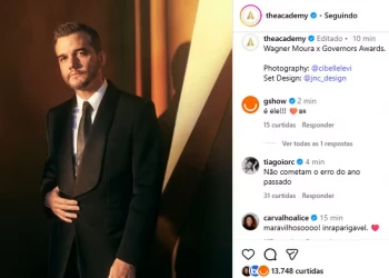 Perfil do Oscar publica foto de Wagner Moura e brasileiros invadem comentários