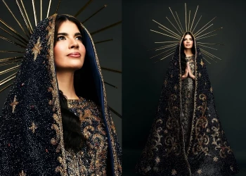 Piauiense emociona público ao desfilar vestida de Nossa Senhora Aparecida no Miss Universo