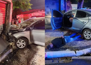 Fuga com carro roubado termina em acidente e dois homens presos em Teresina