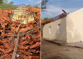Teto de capela desaba e assusta moradores no interior do Piauí