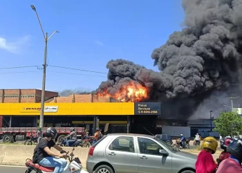Ex-funcionário coloca fogo em galpão e causa prejuízo milionário em revendedora de pneus