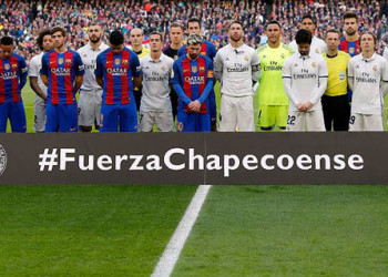 Em dia de homenagem à Chapecoense, Real Madrid e Barcelona empatam