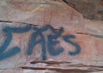 Pinturas rupestres são alvo de vandalismo em Castelo do Piauí