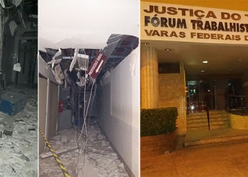 Bando explode caixa eletrônico na sede da Justiça Trabalhista