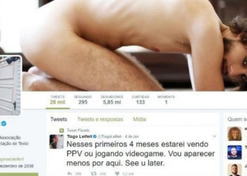 Tiago Leifert usa foto de ex-BBB nu como capa de perfil do Twitter