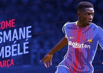 Barça anuncia a contratação de Dembélé por R$ 392 mi