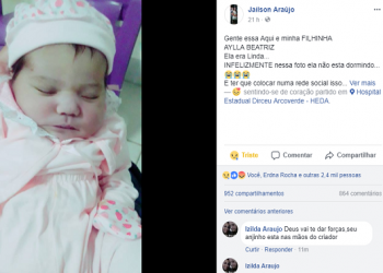“Infelizmente ela não está dormindo”, diz pai de bebê que morreu após nascer no Piauí