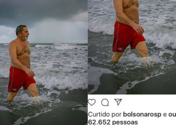 Filho de Bolsonaro curte foto de Lula em praia no Piauí